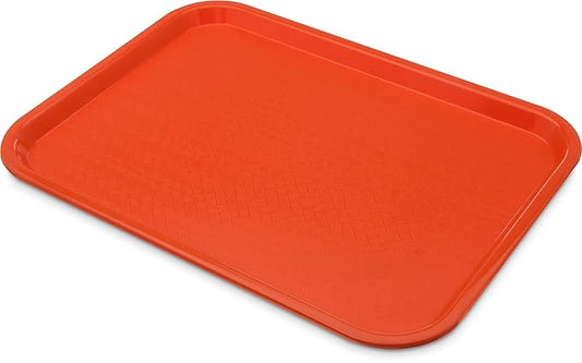 Carlisle FoodService Products CT121624 Caf챕 Standard Cafeteria / Fast Food Tray, 12" x 16", Orange