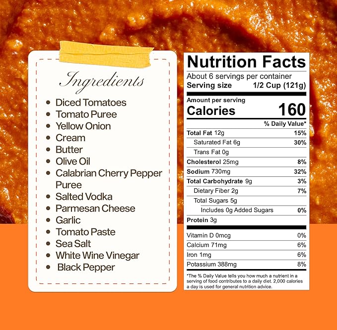 Sauz | Creamy Calabrian Vodka Sauce, 25 Oz Jar (4-Pack), Gluten-Free, Non-GMO, Multi-Use Tomato Sauce with Clean Ingredients ??Small Batch Pasta Sauce