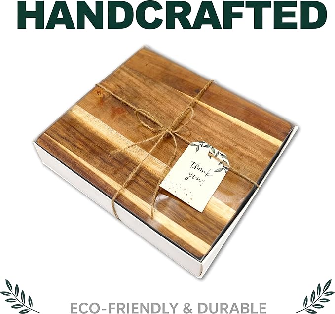 Garvee 3 Pack Cheese Board Set 9 x 7.9 in Cutting Board and Knife Set, Acacia Wood Charcuterie Board Sets, House Warming Gifts, New Home, Wedding Gifts