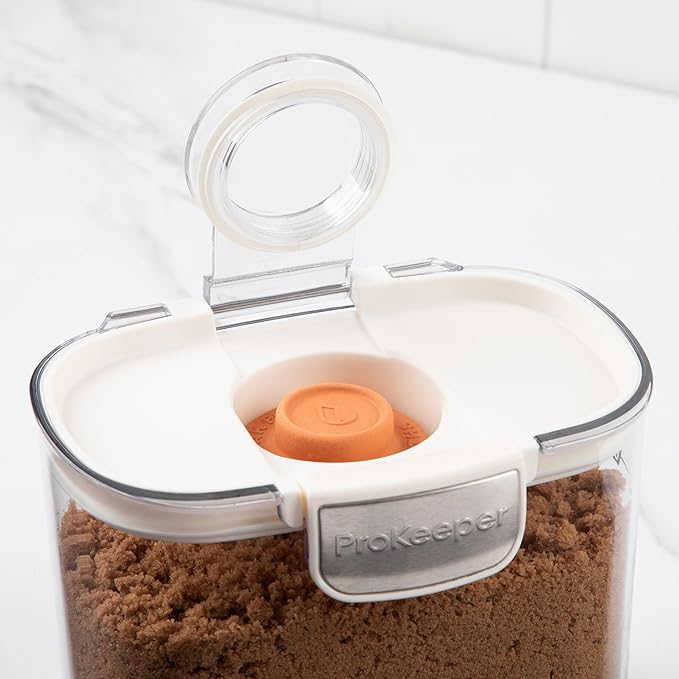 ProKeeper+ Airtight Food Storage Container Set ??Clear Plastic Flour and Sugar Canister Set with Magnetic Accessories for Kitchen Organization (White, 9-Piece)
