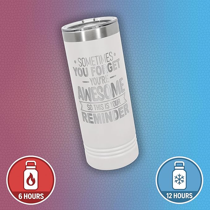 Spotted Dog Company Inspirational Tumbler, Inspirational Gifts for Men Dad Father Wife Sister Women, Birthday For Him Her, You?셱e Awesome Tumbler, Teacher Coworker Gifts 22oz White