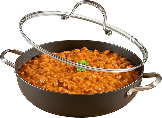 Cuisiland 11" Honeycomb Cast Iron Wok with Lid & Dual Handles ??Non-Stick Stir-Fry Pan, Stainless Steel Handles, Oven Safe, Classic Heat Retention for Steaming, Stir-Frying & Saut챕ing