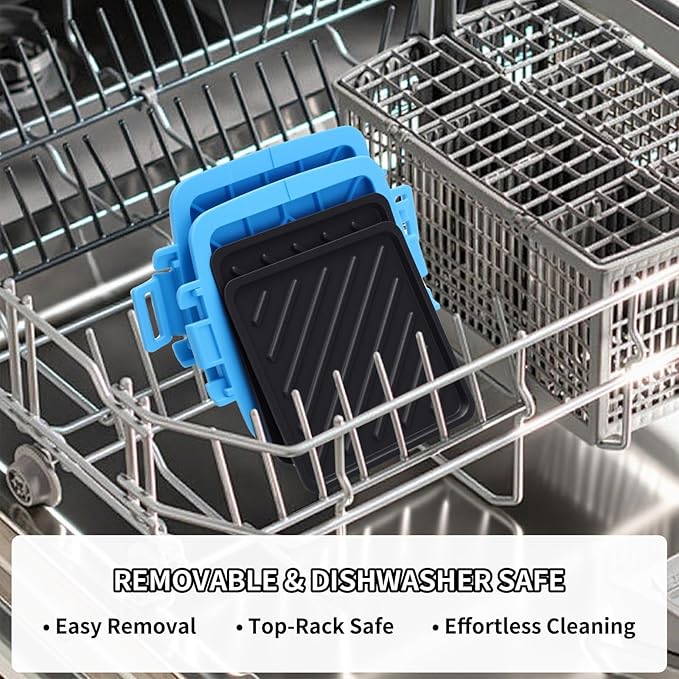 Microwave Sandwich Maker, Heat-Resistant Silicone Rubber Shell, Advanced HeatWave Technology, Non-Stick Plates, Easy to Clean, Makes Toast, Sandwiches, Paninis, Patties(Blue)