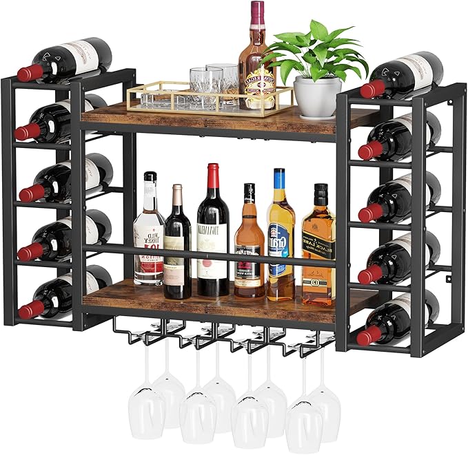 Homeiju Wall Mount Wine Rack 40 (31.9" W x 9.8" D x 19.7" H)