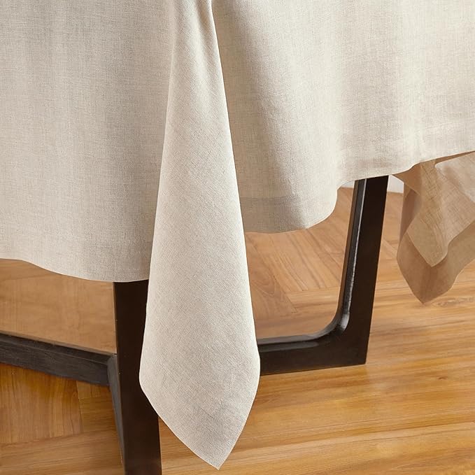 Solino Home Linen Tablecloth 70 x 144 Inch - 100% Pure Linen Flax Table Cloth for Rectangle Tables - Sonoma, Machine Washable Tablecloth for Spring, Easter