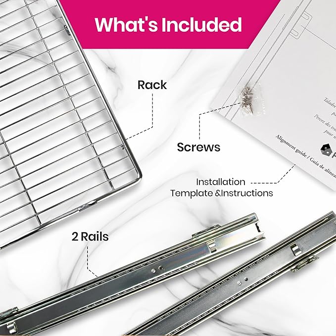 HOLDN??STORAGE Pull Out Cabinet Organizer, Heavy Duty Caddy w/Lifetime Limited Warranty - 28?쓂 x 21?쒭 - Requires At Least 29-1/4??Cabinet Opening, Steel Metal Cabinet Drawers Slide Out, Chrome