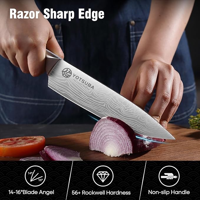 YOTSUBA Kitchen Knife Set, 7PCS Kitchen Knives Set High Carbon Stainless Steel Sharp Knife, Knives Set for Kitchen with Ergonomic Handle