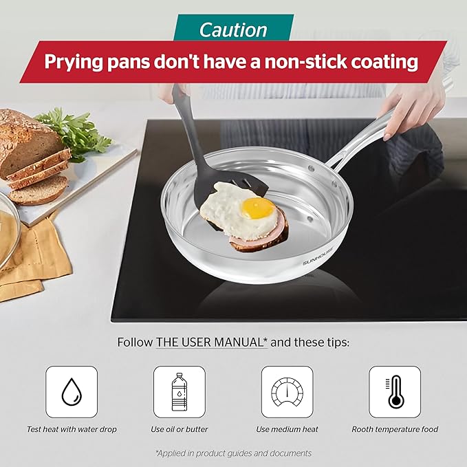 Sunhouse Pan for Cooking (FRY PAN (Chef Series), 8 inch)