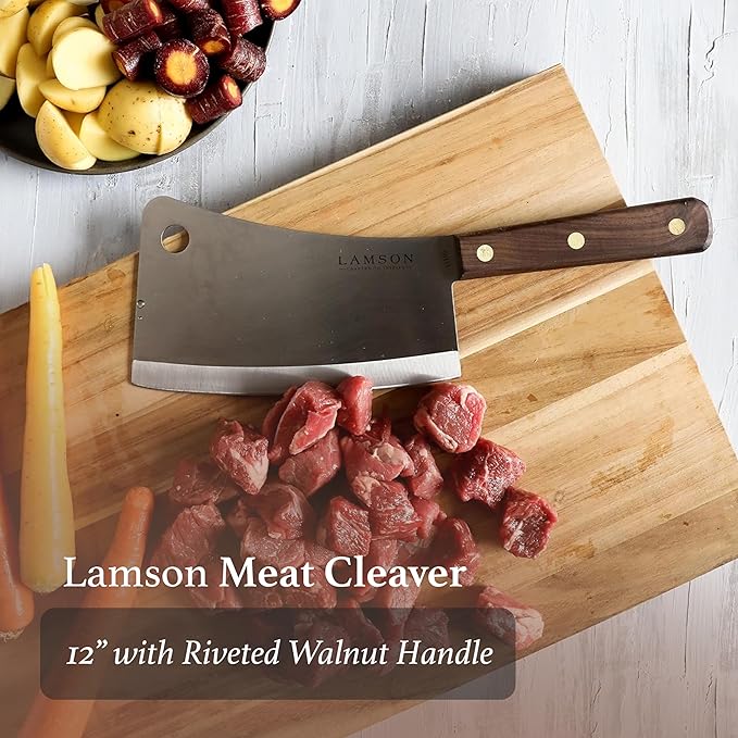Lamson 7.25" Heavy Duty Meat Cleaver with Walnut Handle
