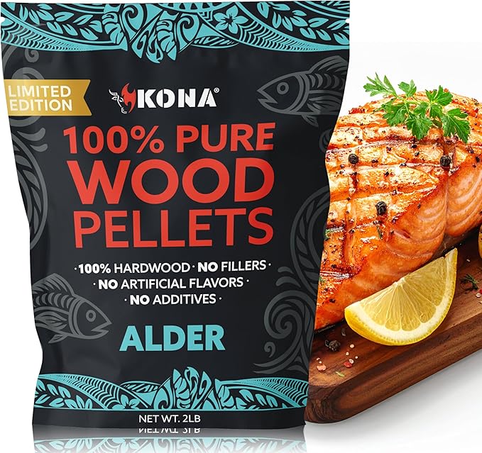 Kona Alder Wood Pellets ??Limited Edition for Ninja Woodfire Grill, Outdoor Oven & Smoker ??2lb Resealable Bag