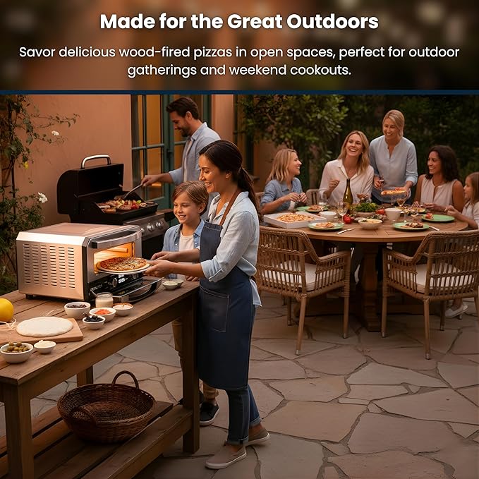 Equator 0.5 cu.ft. Indoor/Outdoor Pizza Oven with Authentic Stone Bake ??Cooks 12-Inch Pizzas, 6 Preset Modes, Custom Settings & Accessories Set for True Pizzeria Flavor at Home