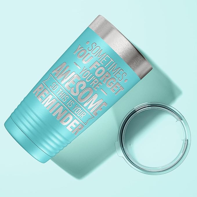 Spotted Dog Company Inspirational Tumbler, Inspirational Gifts for Men Dad Father Wife Sister Women, Birthday For Him Her, You?셱e Awesome Tumbler, Teacher Coworker Gifts 20oz Teal