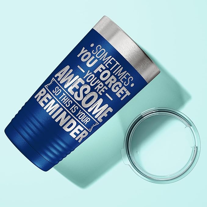 Spotted Dog Company Inspirational Tumbler, Inspirational Gifts for Men Dad Father Wife Sister Women, Birthday For Him Her, You?셱e Awesome Tumbler, Teacher Coworker Gifts 20oz Royal Blue