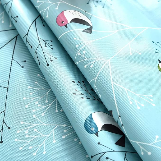 LOHASCASA Rectangular Vinyl Tablecloth Oil Cloth Plastic Peva Wipable Spill-Proof Heavy Duty Tablecloths Dining Teal Bird 54 x 78 Inch
