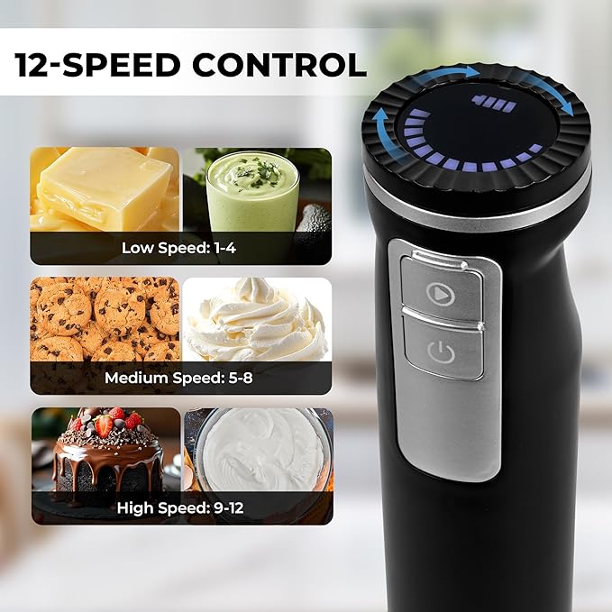 Pukomc Hand Mixer,5-in-1 Multifunctional Portable Charging Device Hand Blender,with lmmersion Blender and Beater,Whisk,Milkshake Bars,Blender Vessel,Easy to Clean,Black