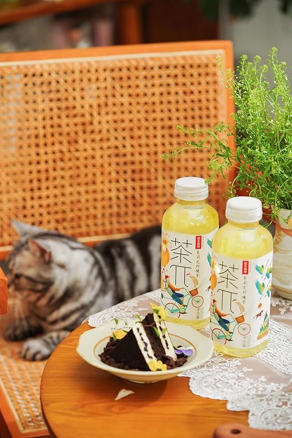 Tea PI Iced Tea ?밓asmine Green Tea, Lemon Sweet Iced Fruit Tea Bottles, Real Juice, -16.9 fl oz, 500mL, 15 Pack