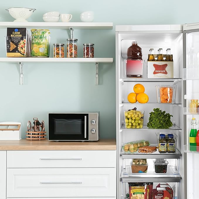 ClearSpace Clear Plastic Storage Bins ??Perfect Kitchen Organization and Storage or Pantry Storage ??Fridge Organizer, Pantry Organization and Clear Storage Bins, Cabinet Organizers