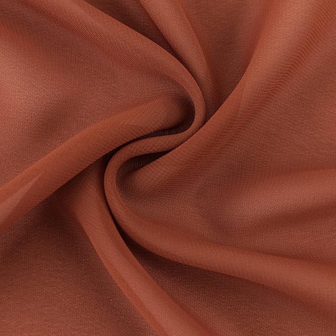 flohar 6Pack 9ft Chiffon Table Runner 14x108 Inch Sheer Romantic Table Runner for Wedding Birthday Party Bridal Shower Outdoor Decoration-Rust