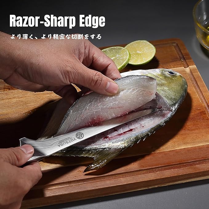 YOTSUBA Fillet Knife, 7 Inch Fish Knives for Filleting, Razor Sharp High Carbon Steel Boning Knife with Ergonomic Rosewood Handle, Ideal Gift for Family and Friends