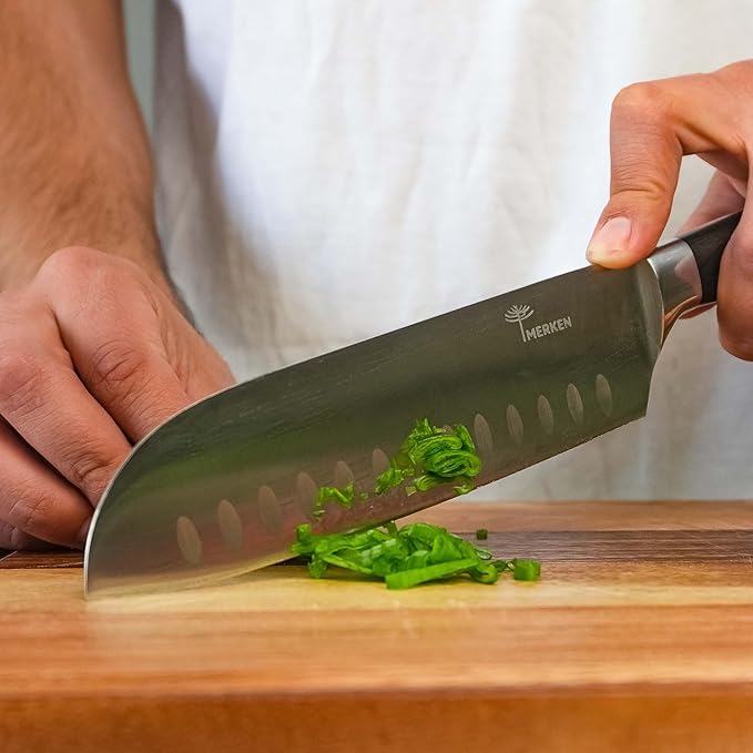 Kitchen Knife Set - 5 Pieces | Includes 8" Chef Knife, 7" Santoku, 8" Bread, 5" Utility, 3.5" Paring | Japanese Style High Carbon Steel Blades, Pakkawood Handles, Ultra Sharp Kitchen Tools