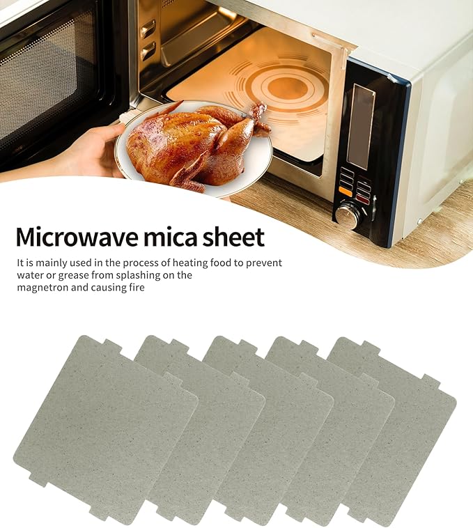 5 PCS Waveguide Cover, Universal Mica Sheet for Microwave Oven, Cut to Size, 108mmX99mm, 5 Pack