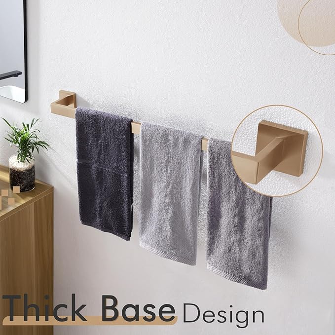 KOKOSIRI 32-Inch Towel Rack for Bathroom Kitchen Towel Rails Wall Mount SUS304 Stainless Steel Towels Holder, Champagne Bronze B4003CPG-L32