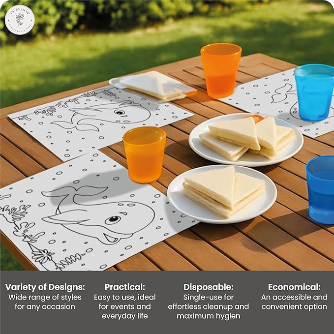 Disposable Paper Placemats for Dining Table ??Spring Design ??Table Mats ??Party & Easter Place Mats ??Recyclable Paper Placemats Disposable Bulk 100-Pack