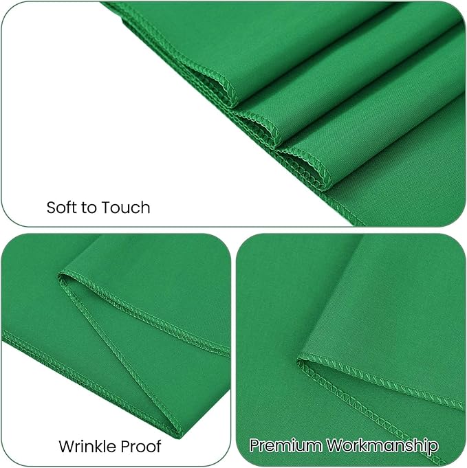 12 Pack Green Table Runner 9FT Polyester Table Runners,12x108 inch Rustic Farmhouse Table Runner, Washable and Reusable Table Runners for Wedding Birthday Parties Banquet Christmas