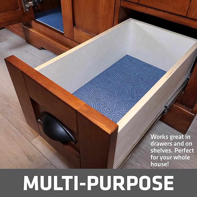 Drymate Premium XL Under Sink Mat, Waterproof Cabinet Protection Mats for Kitchen & Bathroom, Absorbent Shelf Liners, Slip-Resistant, Non-Adhesive, Machine Washable (USA Made)(24?쓝59??(Blue)