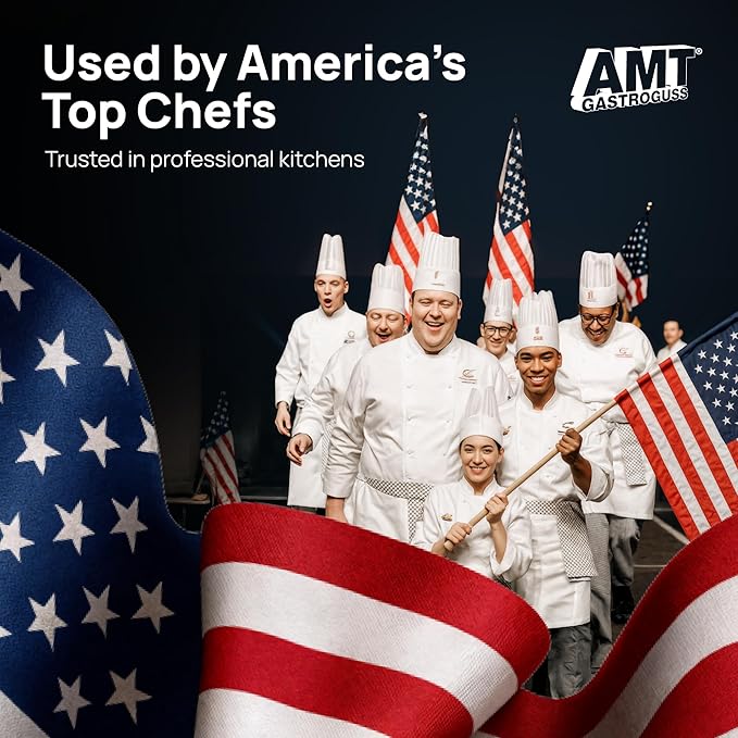 AMT Gastroguss The World쨈S [.] Frying pan Induction, Diameter 28 cm, Height 5 cm, cast Aluminium (Aluminium), Lotan짰 Non-Stick Coating for Fat-Free-Frying, AMZN-I-528-US
