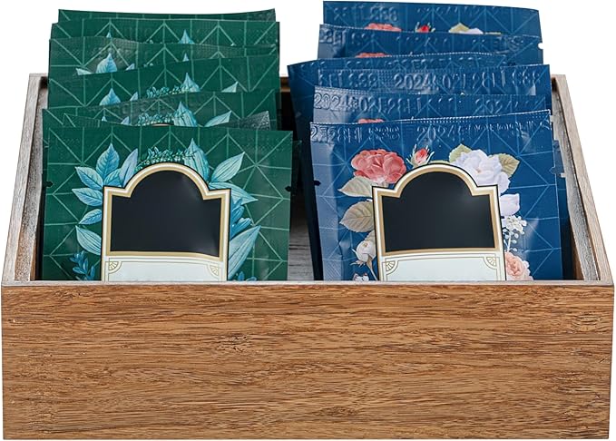 Restaurantware Eco Display 7 Inch x 7 Inch x 2 Inch Bamboo Condiment Container, 1 Large Spice Box - Chip-Resistant, For Seasoning, Spices, Condiments, Natural Bamboo Bamboo Organizer Box