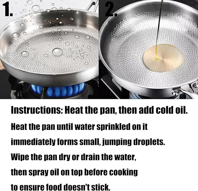 Titanium Pan with Hammer & Lid & Shovel, Titanium & Stainless Steel Pro Cookware, Scratch-Resistant & Durable Nonstick Cookware, Multifunctional Pots and Pans Set (10.23in)