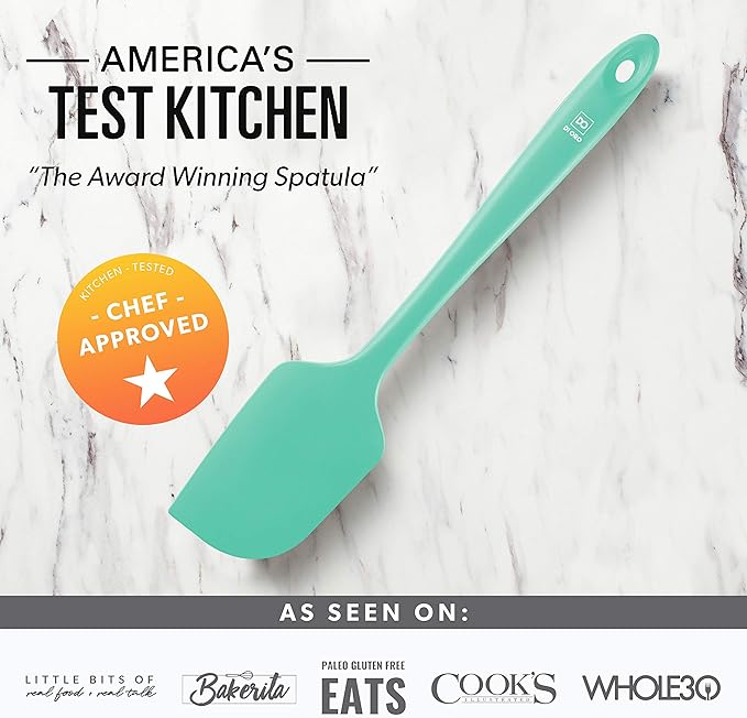 DI ORO Silicone Spatula - 600째F Heat-Resistant Rubber Kitchen Spatula for Baking, Scraping, & Mixing - BPA Free Nonstick Cookware Safe Flexible Utensil for Cooking - Seamless & Dishwasher Safe (Mint)