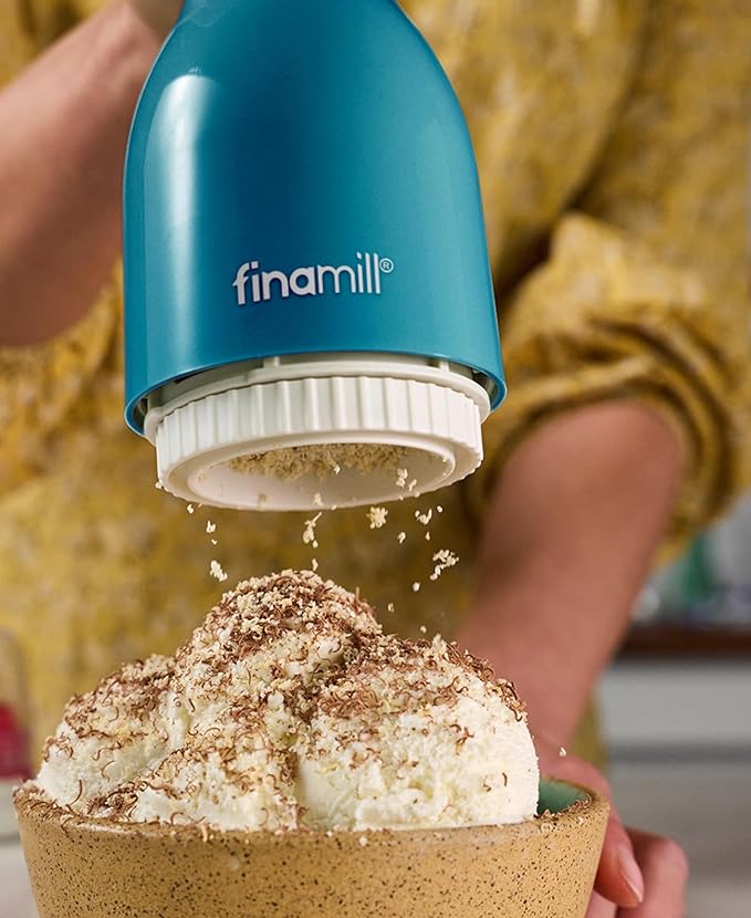 FinaMill Classic Battery Spice Mill ??Battery Operated Salt and Pepper Grinder Set, Includes 2 Interchangeable Spice Pods, Adjustable Coarseness, Ceramic Grinder, LED Light, Kitchen Gifts for Women