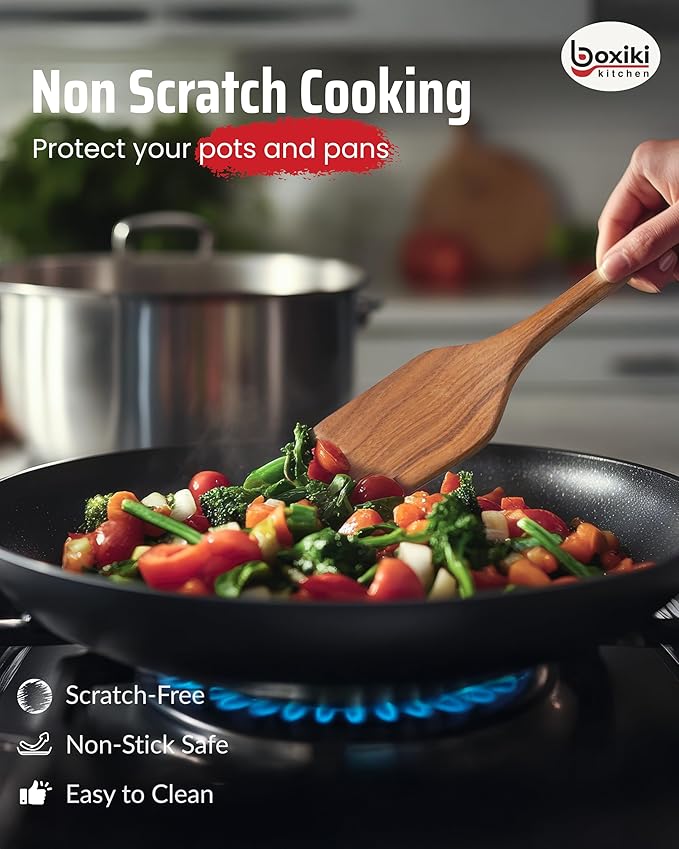 Elegant 5-Piece Walnut Wood Kitchen Utensil Set ??Non-Scratch, Heat-Resistant Cooking Utensil Set with Kitchen Tongs, Spoons, Spatula & Ladle ??Lightweight, Durable & Perfect for Daily Use or Gifting