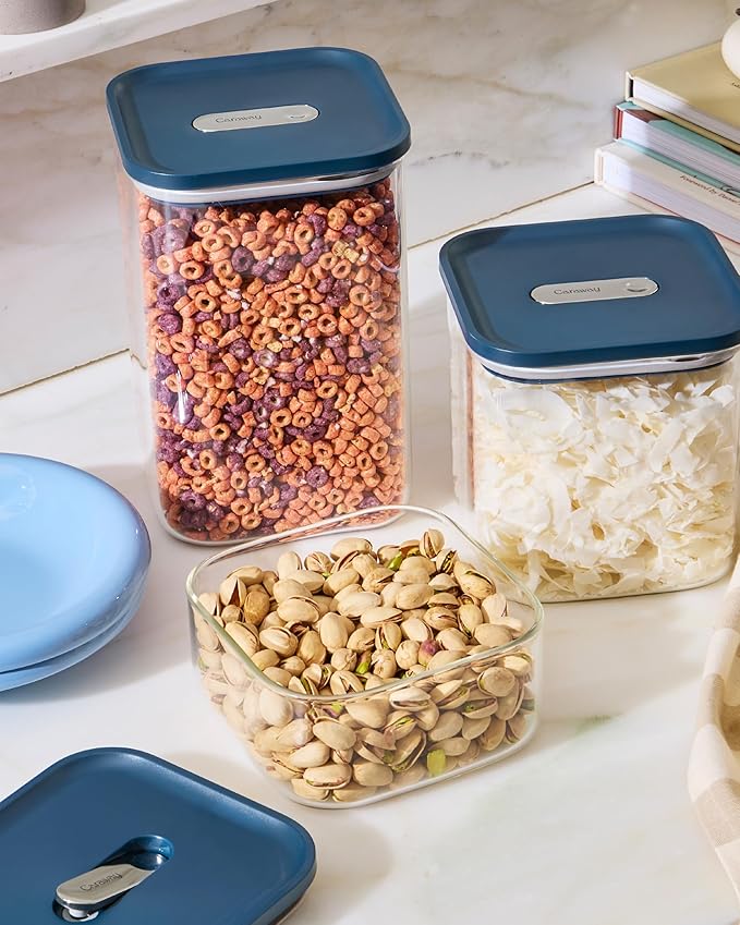 Caraway 13-Piece Glass Airtight Food Storage Containers with Lids ??Non-Toxic, BPA-Free Kitchen Storage Containers ??Stackable, Space-Saving Airtight Containers for Dry Goods and More - Sage