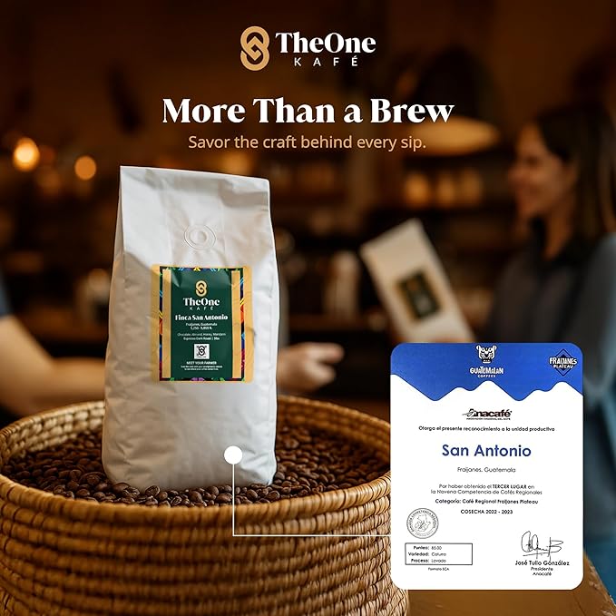 TheOne Kafé Guatemala Dark Roast Whole Bean Coffee ??Organic, Single Origin, Premium Specialty Coffee, Ethically Sourced, Smooth & Rich Flavor ??Fresh Roasted for Espresso, Drip, Pour Over ??5 lbs