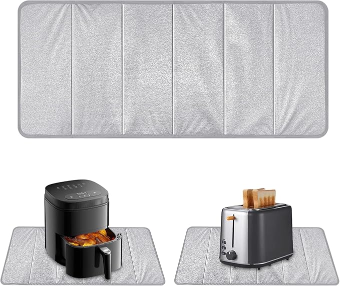 HoYiXi Heat Resistant Mat for Food Warming Mat-35횞15.5 Inch Oilproof Foldable Table Protector, 50% Heat Block Pad for Hot Cookware, Air Fryer, Kitchen Counter (No Food Warming Mat Included)