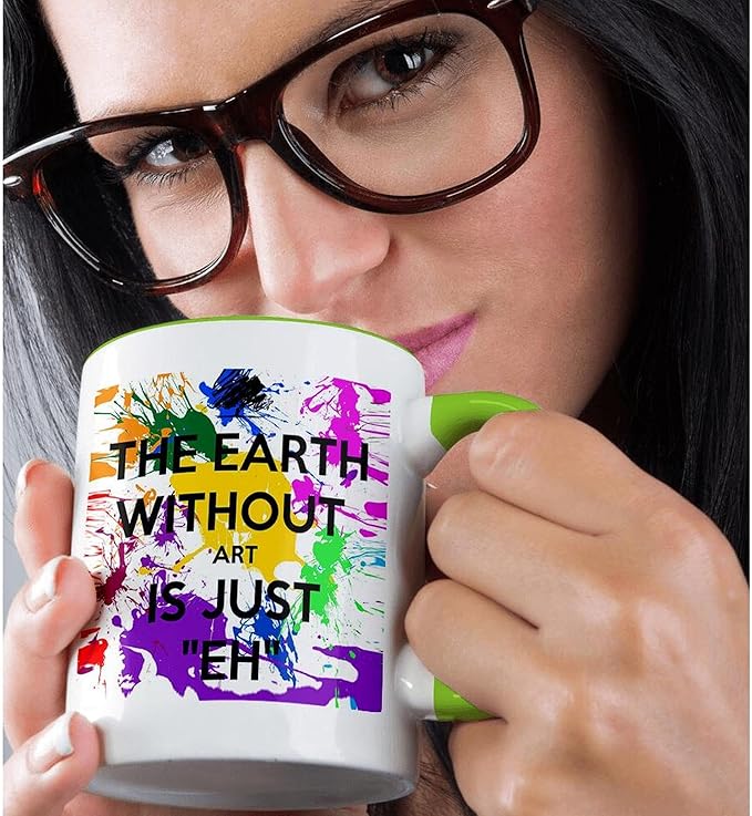 Custom Two-Tone Green Coffee Mug 11oz - Personalized Design Both Sides - White & Green Ceramic Mug Gift - Nature Lover Present