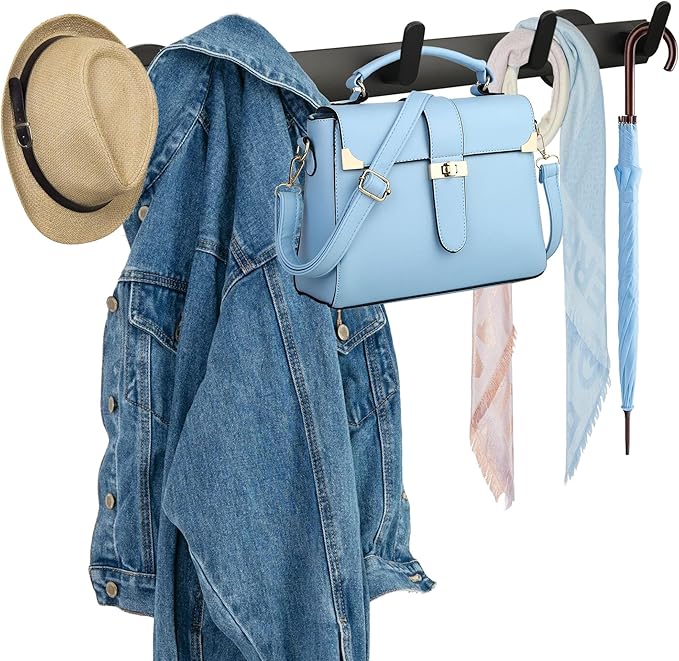 ULIBERMAGNET Magnetic Hooks,Heavy Duty Coat Magnetic Rack with 5 Hooks,Anti-Slip Strong Magnetic Hanger for Refrigerator,Metal Cabinet,Entryway,Hanging Coat, Jackets, Umbrella,Scarf,Bag