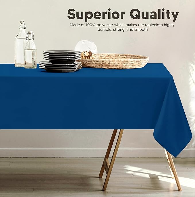 Utopia Kitchen Rectangle Table Cloth 2 Pack(60x102 Inches, Royal Blue), Tablecloth Machine Washable, Polyester Table Cover for Dining, Buffet Parties, Picnics, Events, Weddings and Restaurants