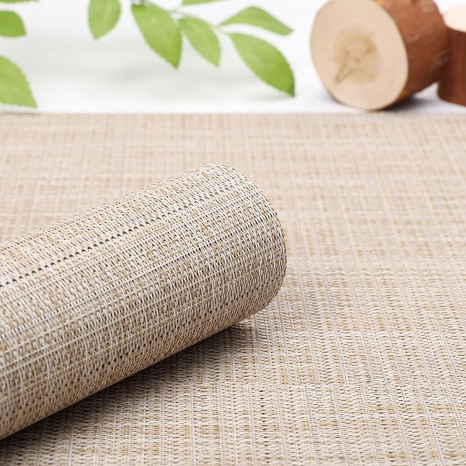 Myir JUN Table Runner, Vinyl Table Runner Indoor 72 Inch Long Arbitrarily Cropped Runner for Table Heatproof for Home Party (Beige, 15 x 72 inch)