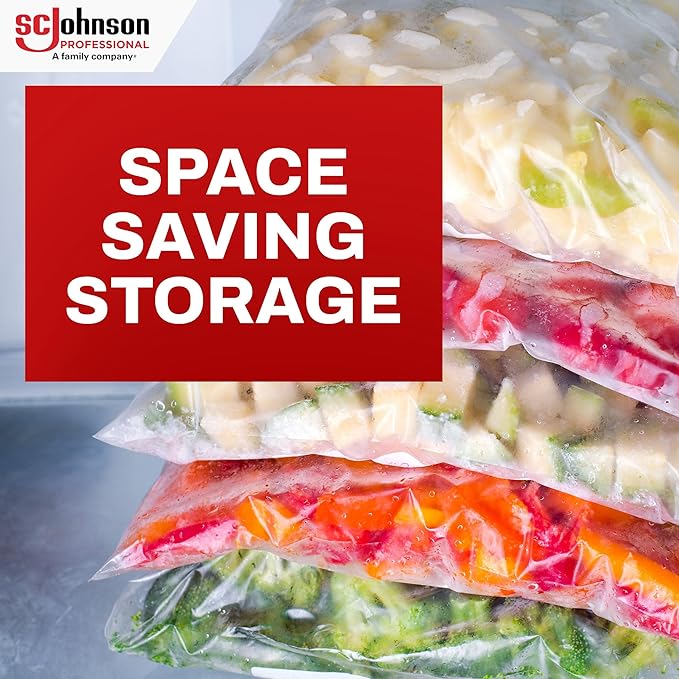 SC Johnson Professional Ziploc Brand Food Storage Freezer Bags, 1 Gallon Freezer Bags, Ziploc Brand Bags, Commercial Pack, 250 Count Box, for Professional Use Only