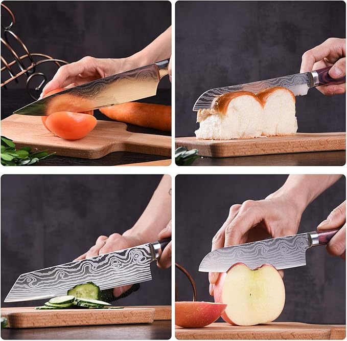 Professional Kitchen Knife Set, 5-Piece High Carbon German Stainless Steel Chef Knives with Sheaths, Ergonomic Pakkawood Handles, Ultra Sharp, Versatile for Home & Restaurant ??Premium Gift Box