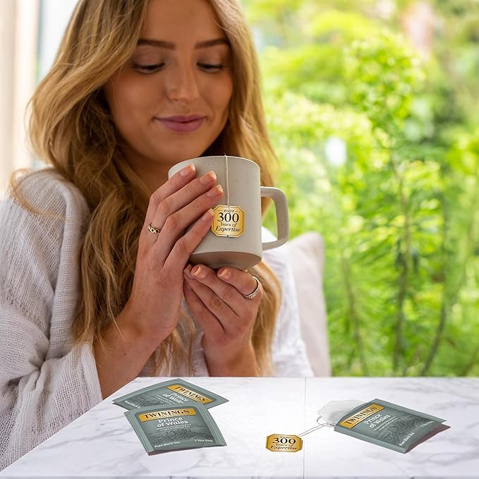 Twinings Prince of Wales Black Tea Individually Wrapped Bags, 20 Count (Pack of 6), Velvety Smooth & Mild, Caffeinated, Enjoy Hot or Iced, 120 Teabags