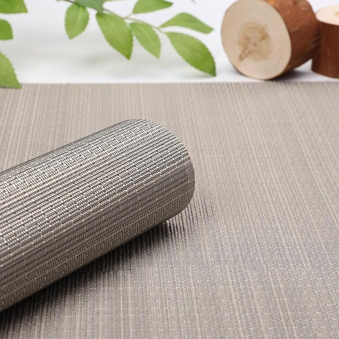 Myir JUN Table Runner, Vinyl Table Runner Indoor 55 Inch Long Arbitrarily Cropped Runner for Table Heatproof for Home Party (Golden Silver, 12 x 55 inch)