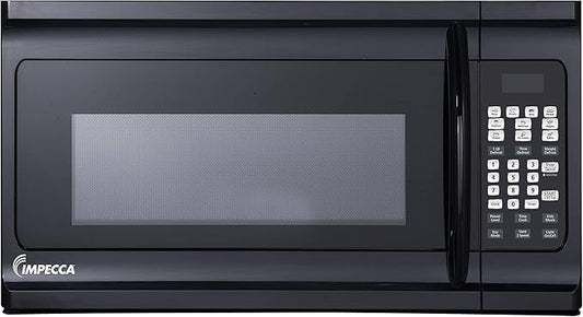 Impecca OM-1600K 1.6 cu. ft. Over-the-Range 30??Microwave Oven 1000 Watts, with Surface Light, 2 Speed Vent System, Touch-pad Controls, Digital Clock, Timer, LED Display and Child Lock, Black
