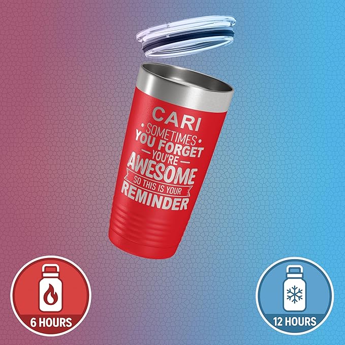 Personalized Inspirational Tumbler, Inspirational Gifts for Men Dad Father Wife Sister Women, Custom Birthday For Him Her, Customized You?셱e Awesome Tumbler, Teacher Coworker Gifts 20oz Red