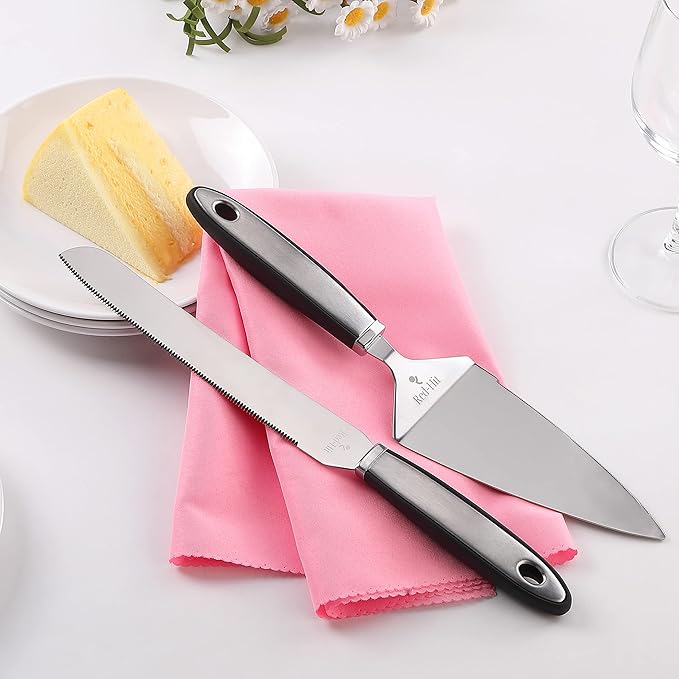Cake Cutting Set for Wedding Cake Knife and Server Set, Cake Cutter and Pie Spatula, Cake Server and Knife Set of 2
