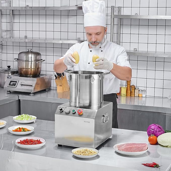 VEVOR Food Processor & Vegetable Chopper, 15.9 Quart Food-Grade Stainless Steel Food Processor Chopper with 2 Extra S-Curve Blades, Ideal for Chopping Vegetables, Fruit, Grains, Nuts